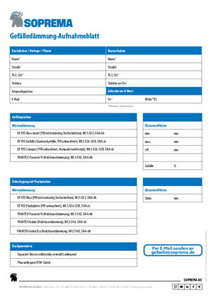 SOPREMA Aufnahmeblatt Gefälle